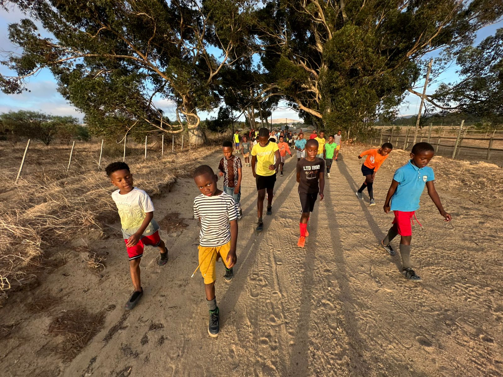 Children walking together in the community